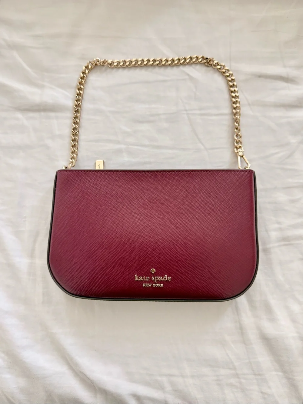 Kate Spade Burgundy Chain-Handle Shoulder Bag